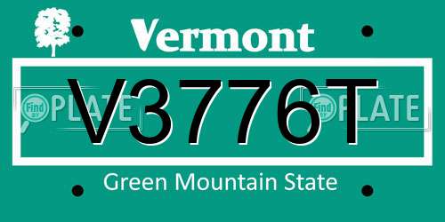 V3776T Vermont License Plate