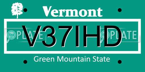 V37IHD Vermont License Plate