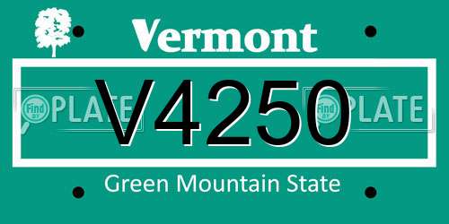 V4250 Vermont License Plate