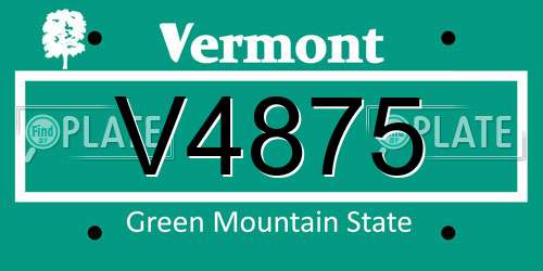 V4875 Vermont License Plate