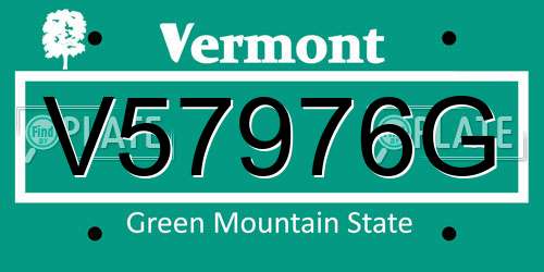 V57976G Vermont License Plate