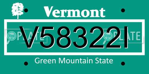 V58322I Vermont License Plate