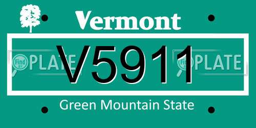 V5911 Vermont License Plate
