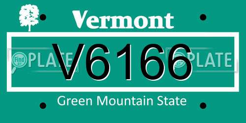 V6166 Vermont License Plate