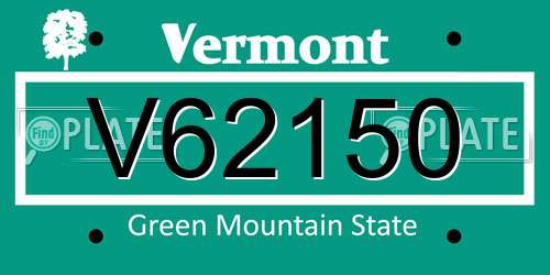 V62150 Vermont License Plate