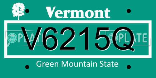 V6215Q Vermont License Plate