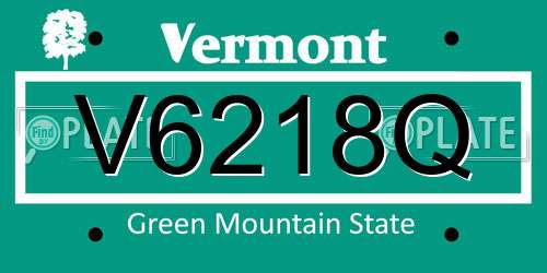 V6218Q Vermont License Plate
