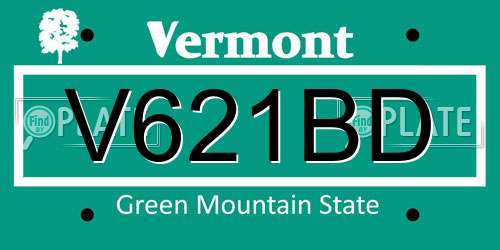 V621BD Vermont License Plate