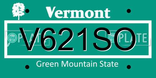 V621SO Vermont License Plate