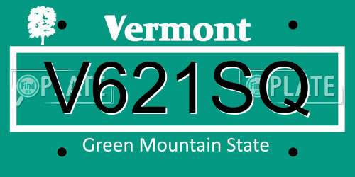 V621SQ Vermont License Plate