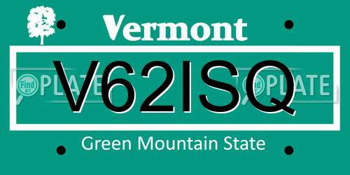 V62ISQ Vermont License Plate
