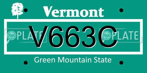 V663C Vermont License Plate