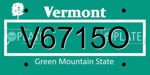 V6715O Vermont License Plate
