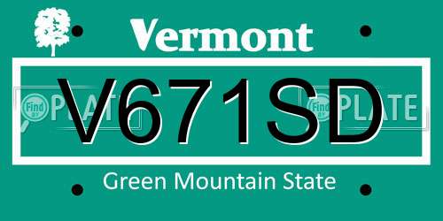 V671SD Vermont License Plate