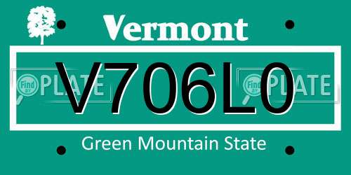 V706L0 Vermont License Plate