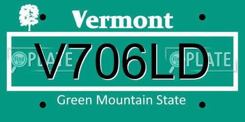 V706LD Vermont License Plate
