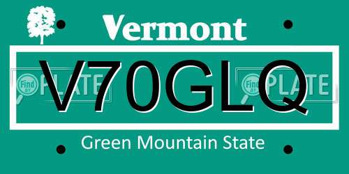 V70GLQ Vermont License Plate