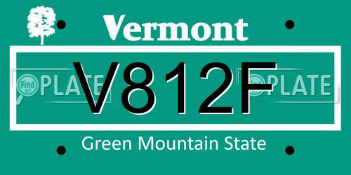 V812F Vermont License Plate