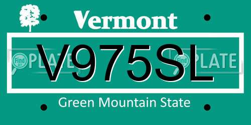 V975SL Vermont License Plate