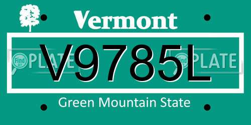 V9785L Vermont License Plate