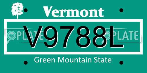 V9788L Vermont License Plate