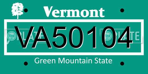 VA50104 Vermont License Plate