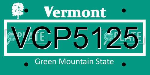 VCP5125 Vermont License Plate