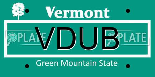 VDUB Vermont License Plate
