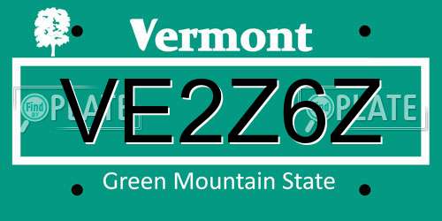 VE2Z6Z Vermont License Plate
