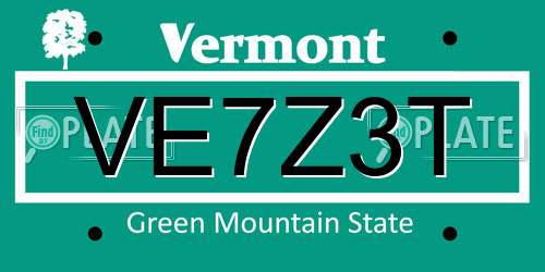 VE7Z3T Vermont License Plate