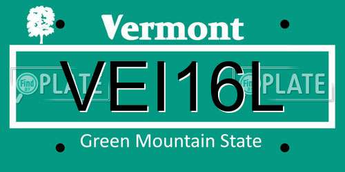 VEI16L Vermont License Plate