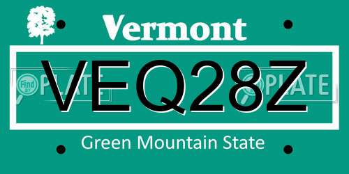 VEQ28Z Vermont License Plate