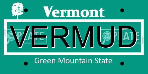 VERMUD Vermont License Plate