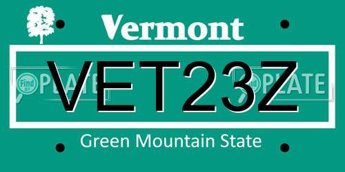 VET23Z Vermont License Plate