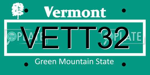 VETT32 Vermont License Plate