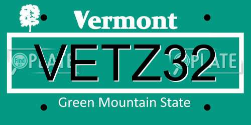 VETZ32 Vermont License Plate