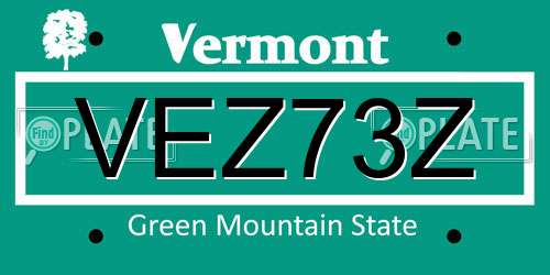VEZ73Z Vermont License Plate