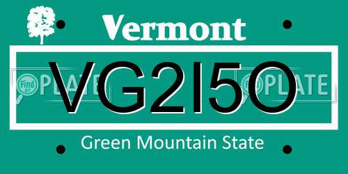 VG2I5O Vermont License Plate