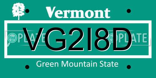 VG2I8D Vermont License Plate