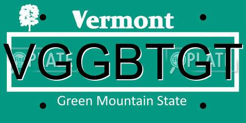 VGGBTGT Vermont License Plate