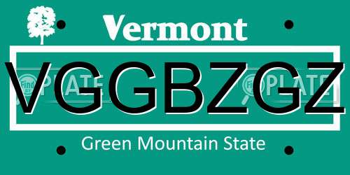 VGGBZGZ Vermont License Plate