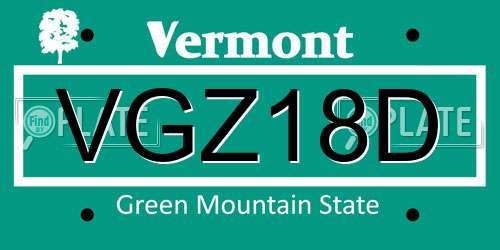 VGZ18D Vermont License Plate