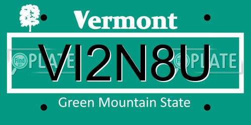 VI2N8U Vermont License Plate