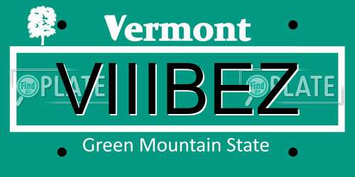 VIIIBEZ Vermont License Plate