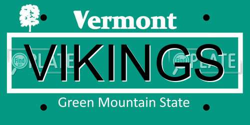 VIKINGS Vermont License Plate