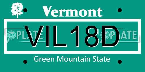VIL18D Vermont License Plate