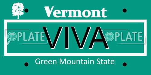 VIVA Vermont License Plate