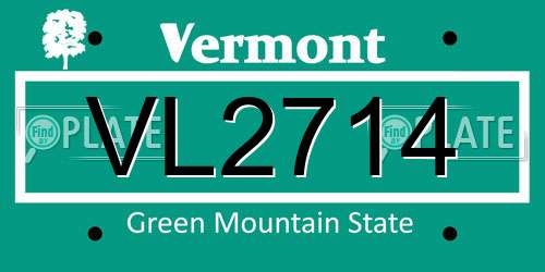 VL2714 Vermont License Plate