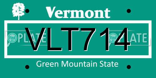 VLT714 Vermont License Plate