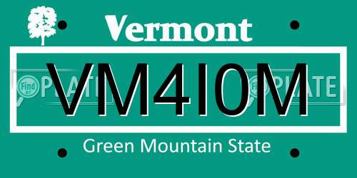 VM4I0M Vermont License Plate